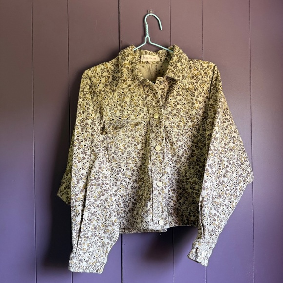 Solitaire Floral Cropped Jacket – Size Medium Cotton Blend - Picture 1 of 5